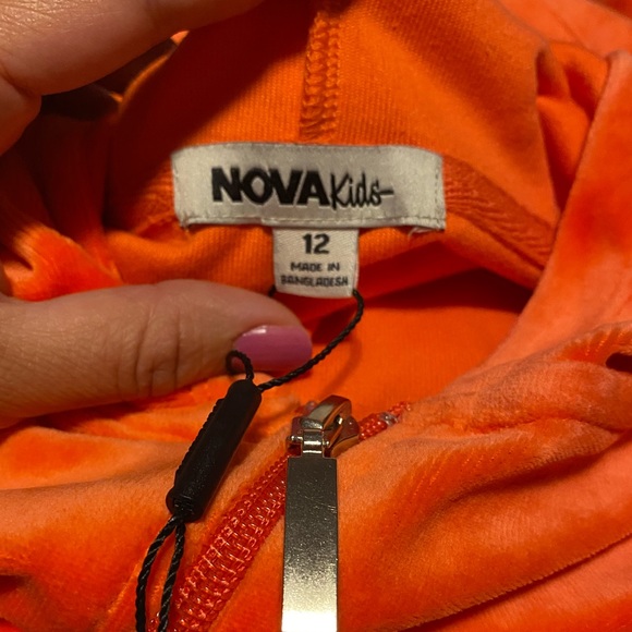 Fashion nova kid mini original trendsetter velour set orange size 12 - Picture 6 of 10